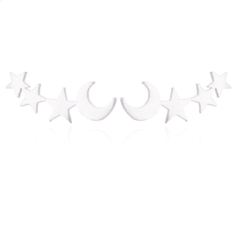 NEW!💙💎SILVERY!⭐️STARS!🌙MOON!⭐️STUDS!💎💙LOVELY! - Picture 7 of 10